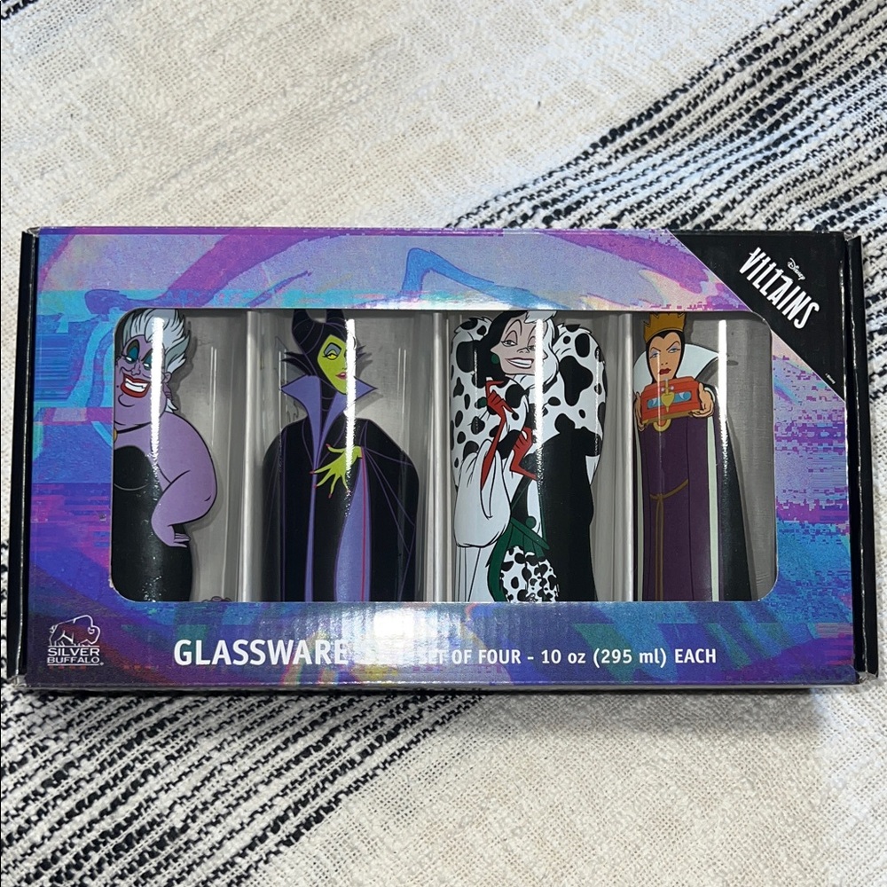 Disney Villains Colorful Glassware Set